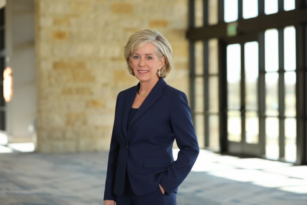 Professional portrait of advisor founder in a navy suit