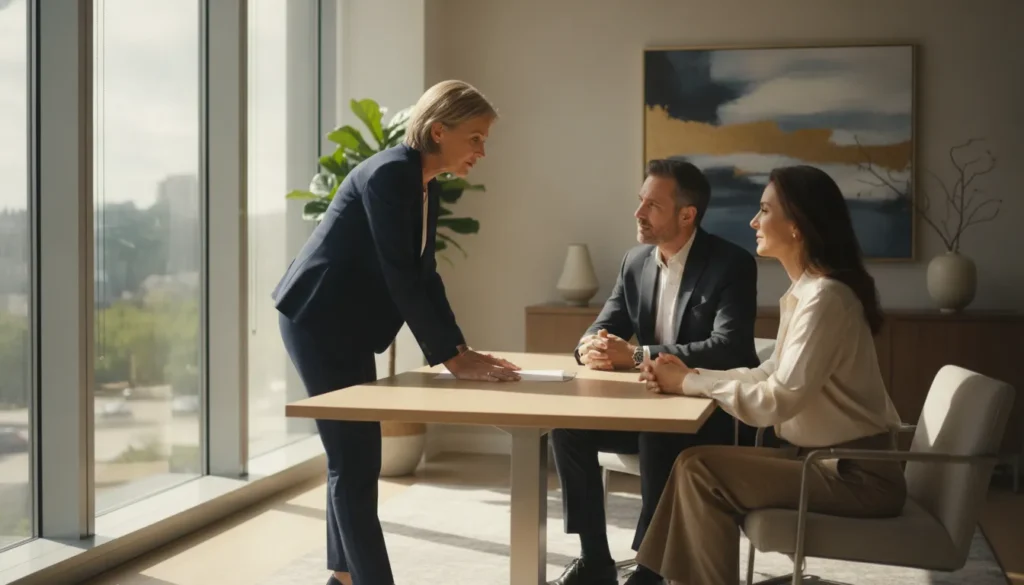 Financial advisor meeting with a high-net-worth couple