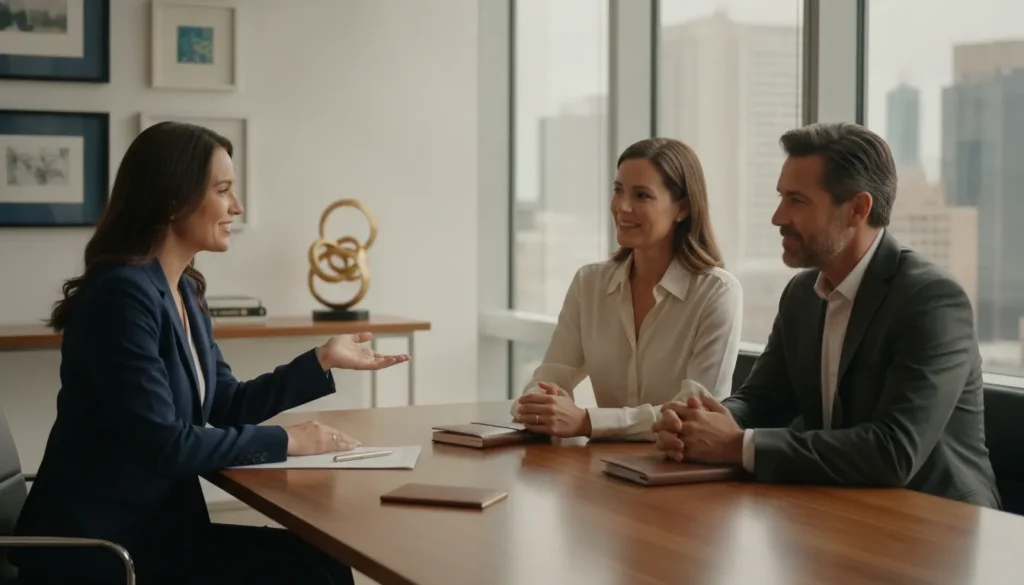 Financial advisor building trust with an affluent couple