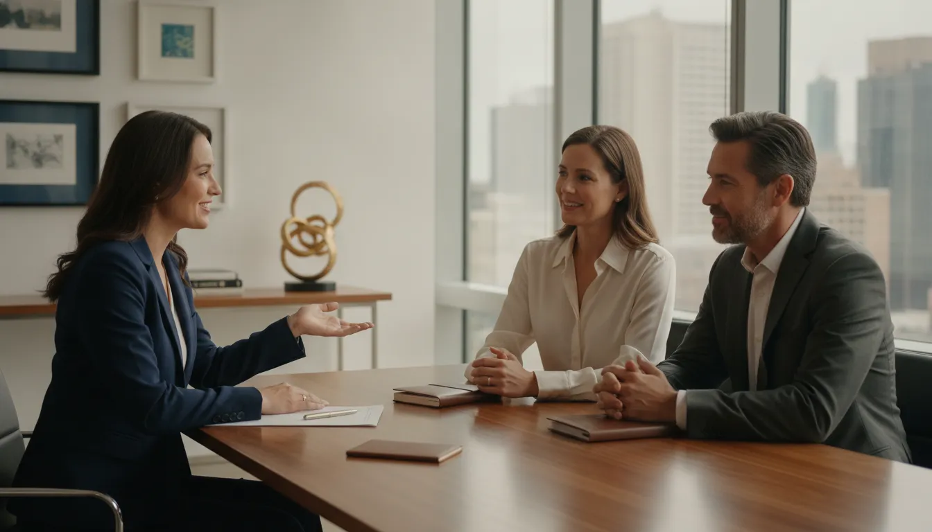 Financial advisor building trust with an affluent couple