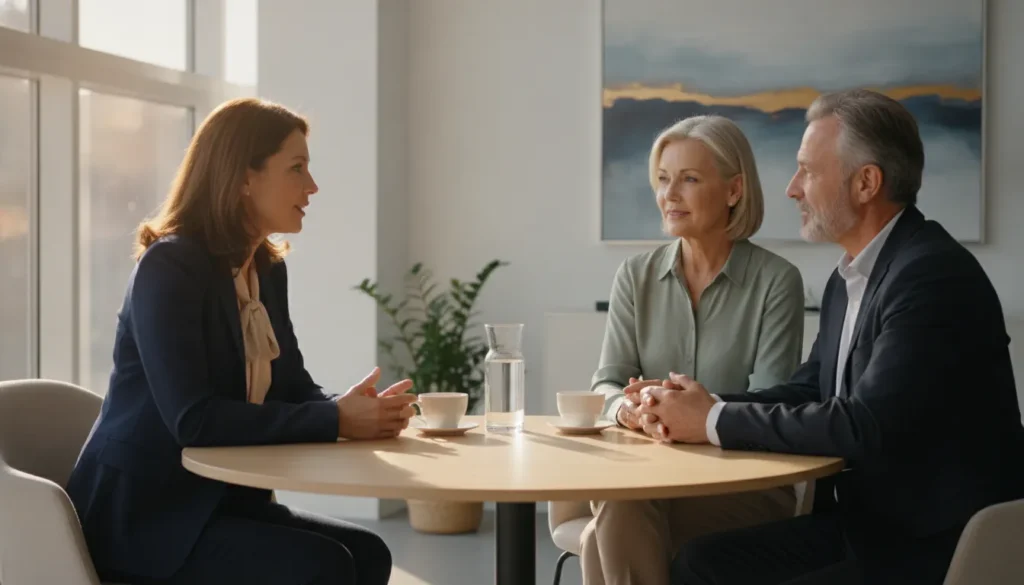 Financial advisor leading a thoughtful prospect conversation